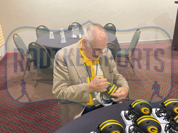 Jerry Kramer Signed Green Bay Packers Speed Lunar NFL Mini Helmet with "HOF 2018" Inscription - Image 3