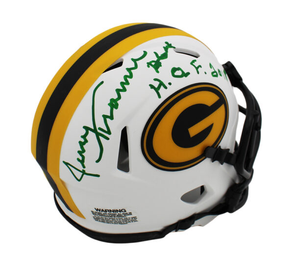 Jerry Kramer Signed Green Bay Packers Speed Lunar NFL Mini Helmet with "HOF 2018" Inscription