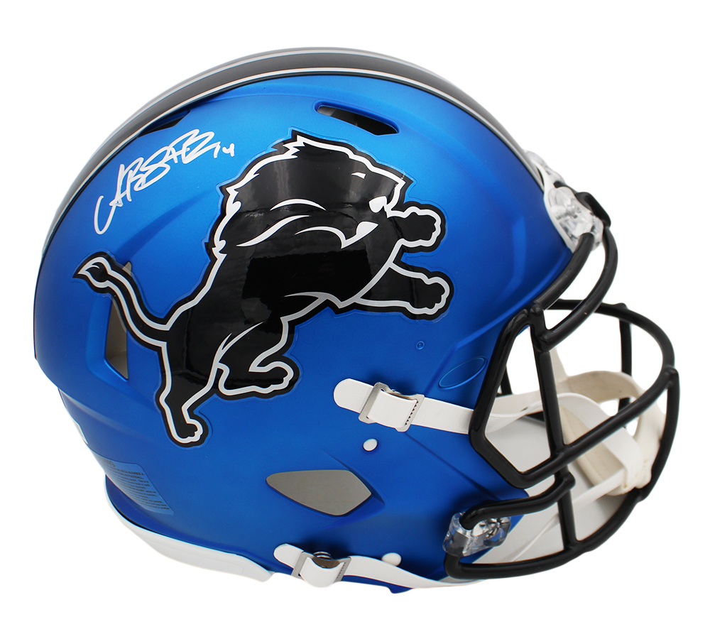 Amon-Ra St. Brown Signed Detroit Lions Speed Authentic Alternate 2024 Dark Blue NFL Helmet - Image 2