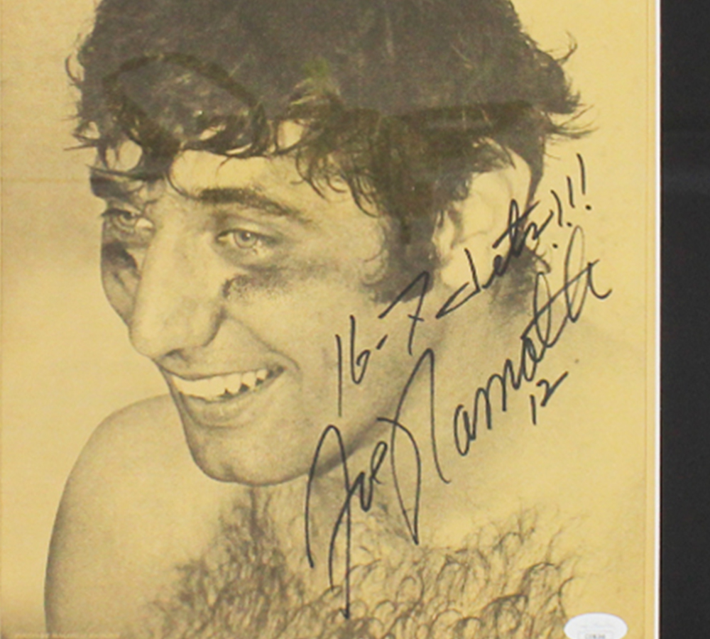Joe Namath Signed New York Jets Framed Sporting News NFL Newspaper with "16-7 Jets!" Inscription - Image 2