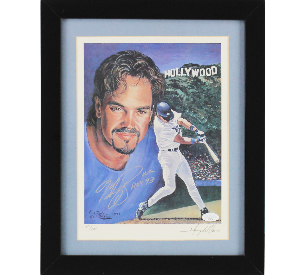Mike Piazza Signed Los Angeles Dodgers Framed 8x10 MLB Artwork with "NL ROY 93" Inscription - Limited Edition 53/900