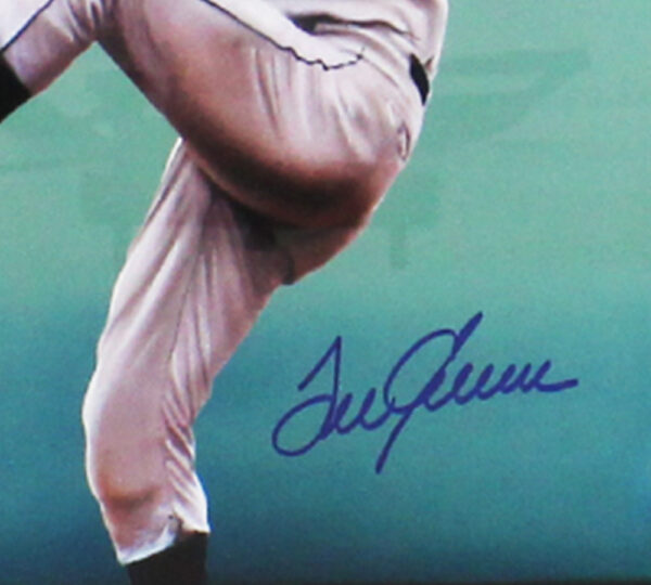 Tom Seaver Signed New York Mets Framed 11x14 Pitching MLB Artwork with Artist Signature - Image 2