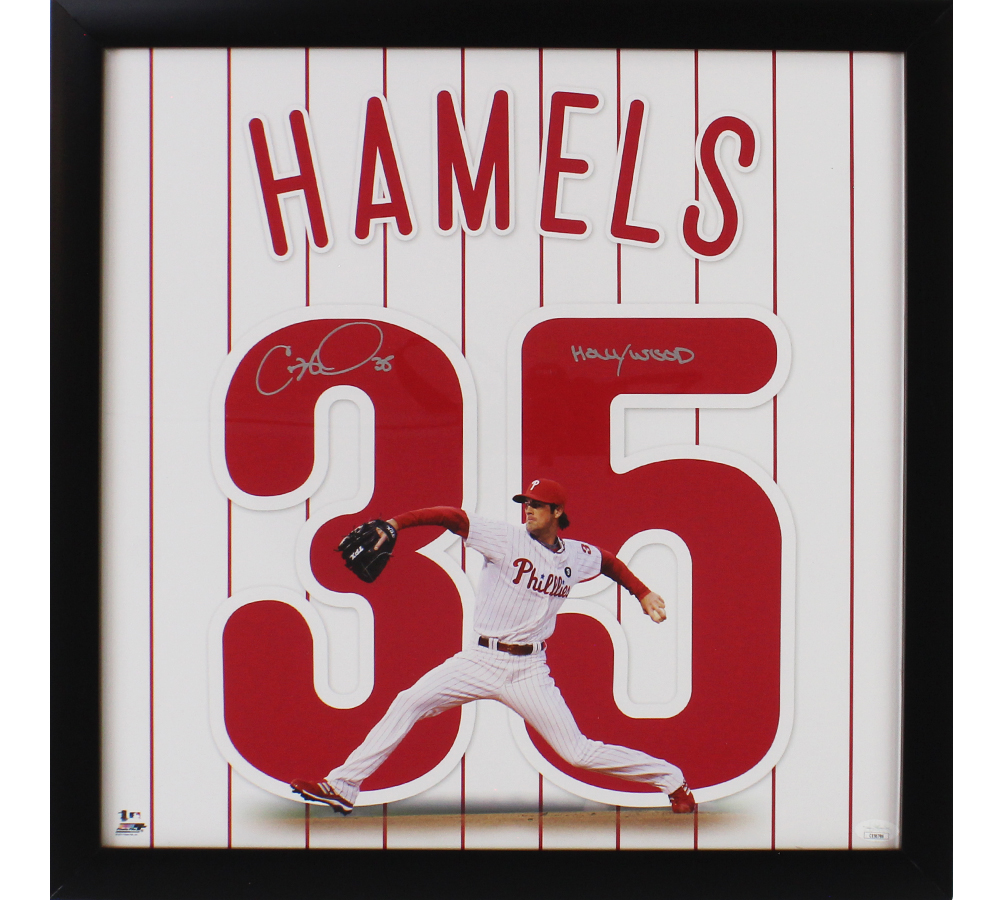 Cole Hamels Signed Philadelphia Phillies Framed 18x18 MLB Print with "08 WS MVP" Inscription