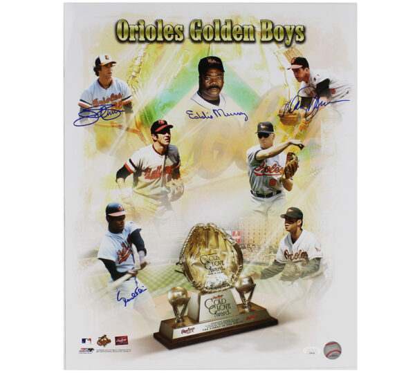 Eddie Murray, Jim Palmer Davey Johnson, Paul Blair Signed Baltimore Orioles Unframed 16x20 Orioles Golden Boys Collage MLB Photo