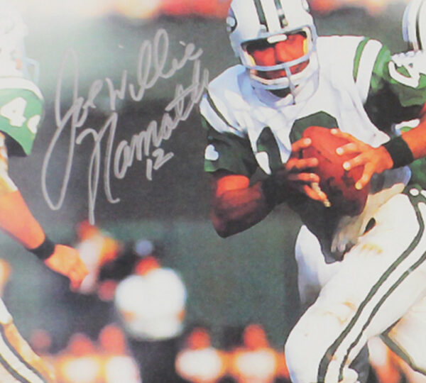 Joe Willie Namath Signed New York Jets Framed 12x13 NFL Artwork - Limited Edition 11 of 50 - Image 2