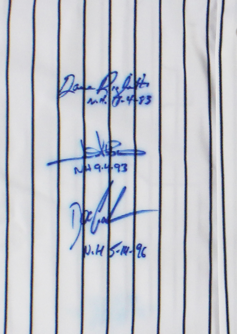 Multi-Signed New York Yankees Majestic MLB Jersey with 6 signatures including Jim Abbott & Dwight Gooden - Image 2