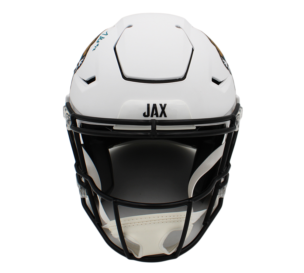 Travis Hunter Signed Jacksonville Jaguars Speed Flex Authentic Alternate White NFL Helmet - Image 3