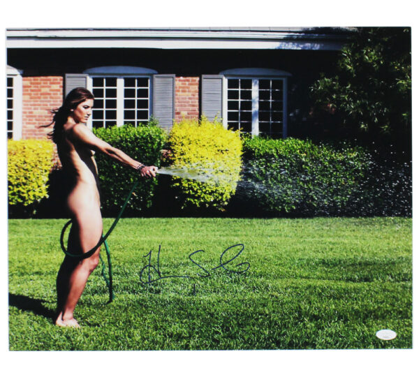 Hope Solo Signed USA Unframed 16x20 Naked Lawn Shot Photo
