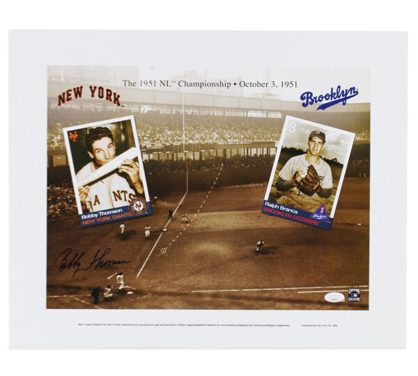 Bobby Thomson Signed New York Giants Unframed 16x20 1951 NL Championship MLB Photo