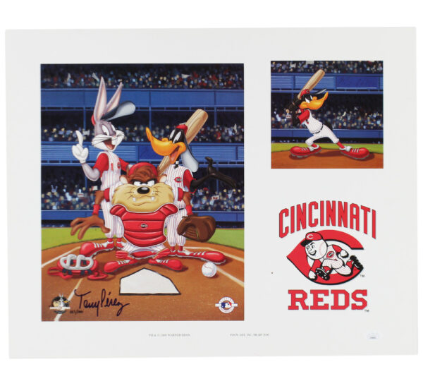 Tony Perez Signed Cincinnati Reds Unframed 16x20 Looney Tunes MLB Photo