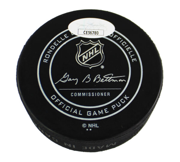 Bryan Trottier Signed New York Islanders Black NHL Hockey Puck with "HOF 97" Inscription - Image 3