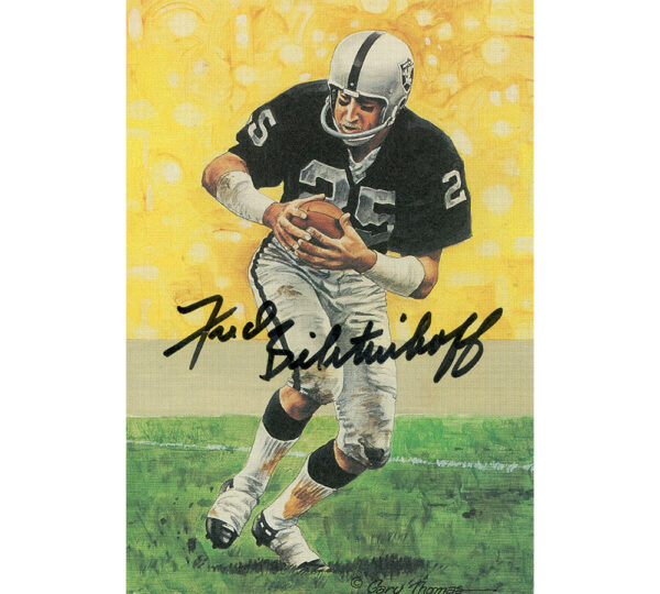 Fred Biletnikoff Signed Oakland Raiders Unframed 4x6 NFL Goal Line Art Card