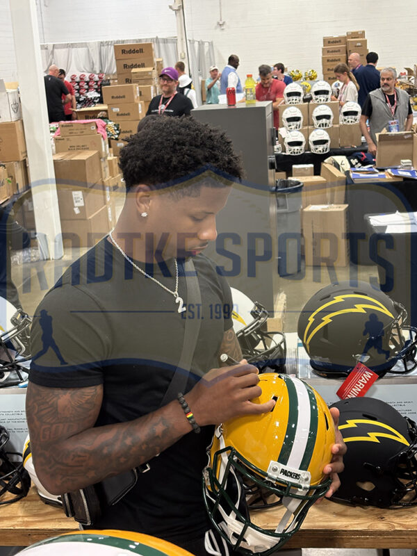 Matthew Golden Signed Green Bay Packers Speed Full Size NFL Helmet - Image 2