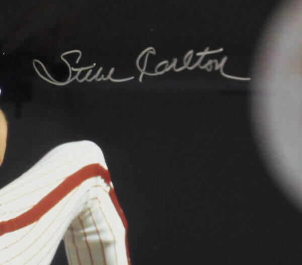 Steve Carlton Signed Philadelphia Phillies Framed 16x20 MLB Pitching Photo - Image 2