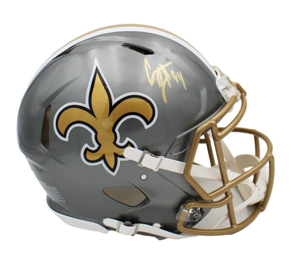 Cam Jordan Signed New Orleans Saints Speed Authentic Flash NFL Helmet - Image 2