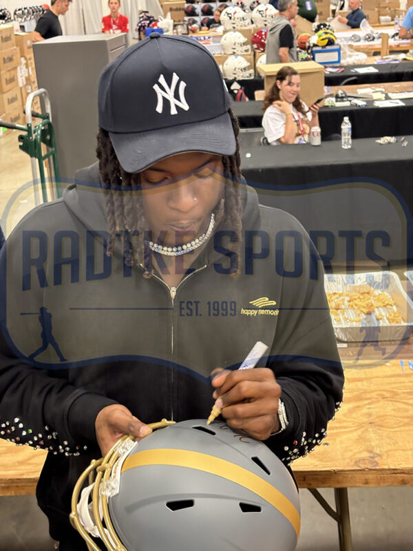 Kaleb Johnson Signed Pittsburgh Steelers Speed Full Size Slate NFL Helmet - Image 2