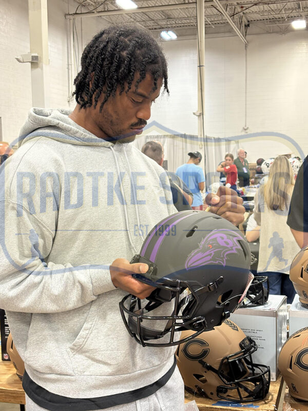Isaiah Likely Signed Baltimore Ravens Speed Authentic Eclipse NFL Helmet - Image 3