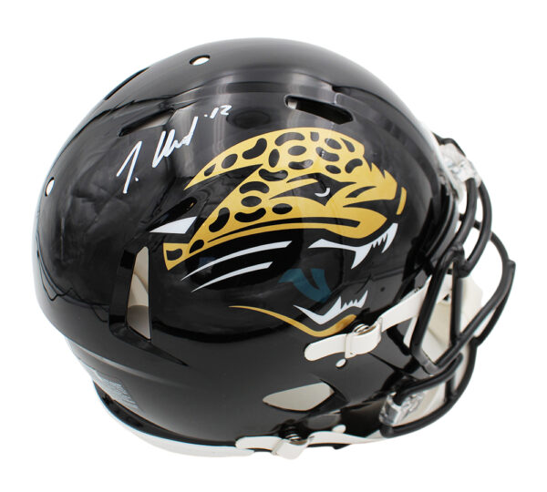 Travis Hunter Signed Jacksonville Jaguars Speed Authentic Throwback 1995-2012 Black NFL Helmet