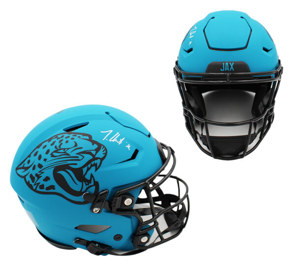 Travis Hunter Signed Jacksonville Jaguars Speed Flex Authentic Rave NFL Helmet