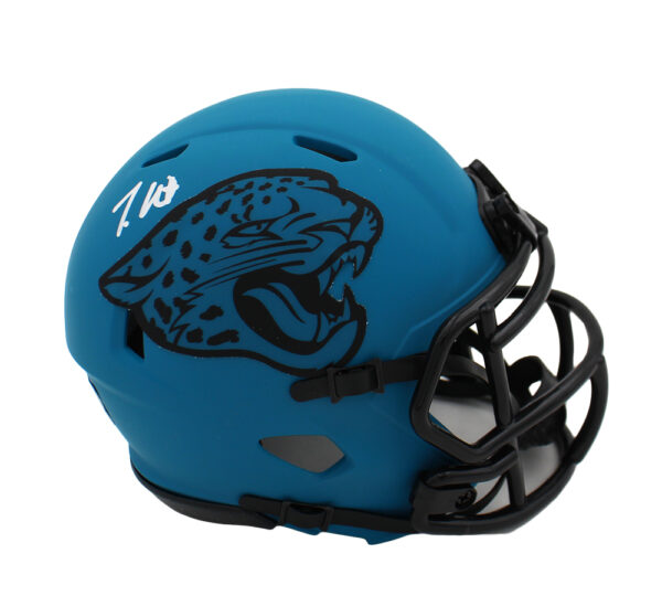 Travis Hunter Signed Jacksonville Jaguars Speed Rave NFL Mini Helmet - Image 2