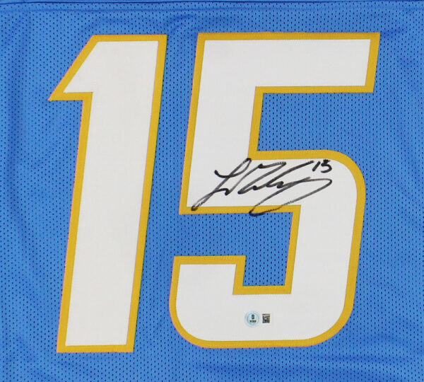 Ladd McConkey Signed Los Angeles Chargers Custom Blue Jersey - Image 2