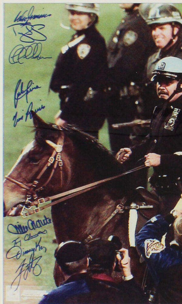 1996 Team Signed New York Yankees Framed 16x20 MLB Photo on Horse with 27 Signatures including John Wetteland, David Cone - Image 2