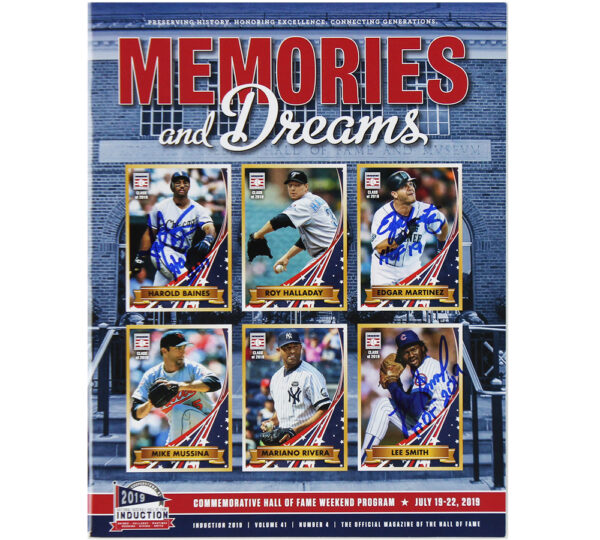 Edgar Martinez, Harold Baines, Lee Smith Signed Memories and Dreams 2019 Commemorative Hall of Fame Program