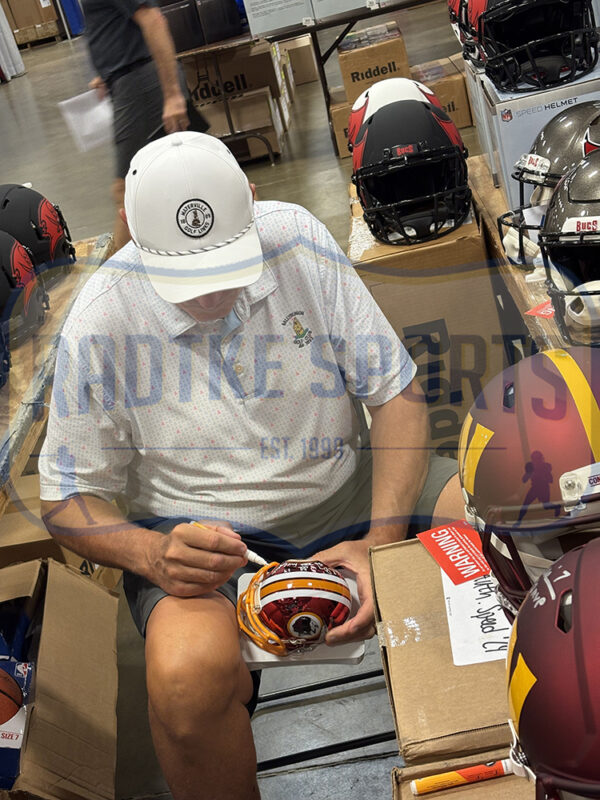Mark Rypien, Joe Theismann, and Doug Williams signed Washington Commanders Riddell Speed Chrome NFL Mini Helmet with 3 Inscriptions - Image 8