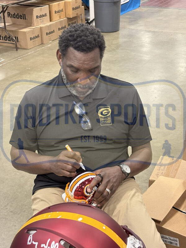 Mark Rypien, Joe Theismann, and Doug Williams signed Washington Commanders Riddell Speed Chrome NFL Mini Helmet with 3 Inscriptions - Image 9