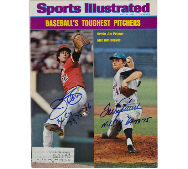 Tom Seaver and Jim Palmer Signed Sports Illustrated "Toughest Pitchers" Magazine with 2 Inscriptions
