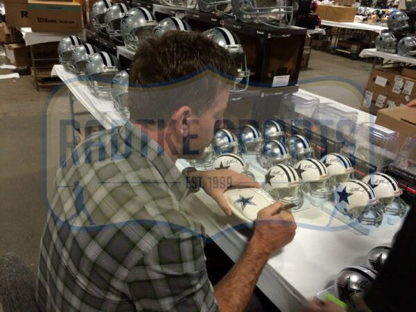 Troy Aikman Signed Dallas Cowboys Embroidered Logo NFL Football with "SB XXVII MVP" Inscription - Image 4