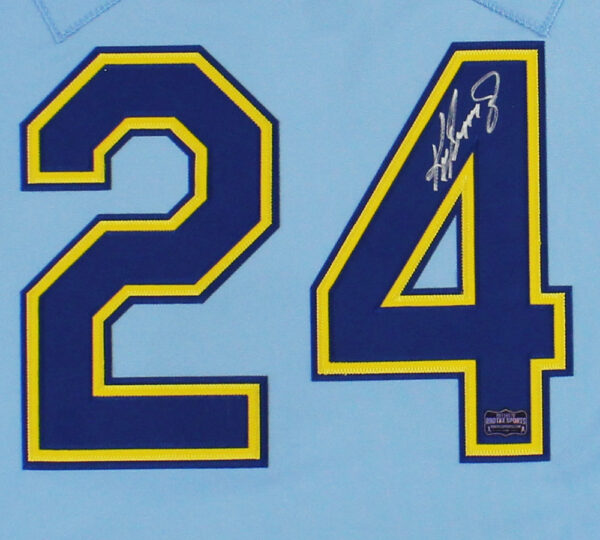 Ken Griffey Jr. Signed Seattle Mariners M&N Large Authentic Throwback Light Blue MLB Jersey - Image 2