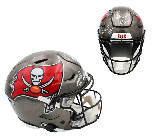 Warren Sapp, Ronde Barber, Mike Alstott Signed Tampa Bay Buccaneers Speed Flex Authentic NFL Helmet