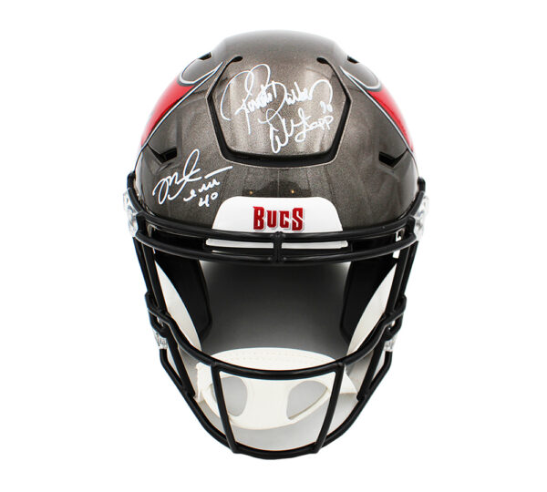 Warren Sapp, Ronde Barber, Mike Alstott Signed Tampa Bay Buccaneers Speed Flex Authentic NFL Helmet - Image 3