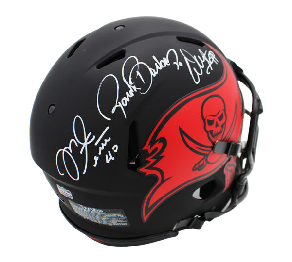 Warren Sapp, Ronde Barber, Mike Alstott Signed Tampa Bay Buccaneers Speed Authentic Eclipse NFL Helmet