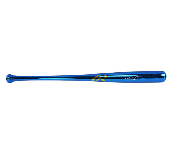 Matt Olson Signed Atlanta Braves Rawlings Blue Chrome MLB Bat - Image 3
