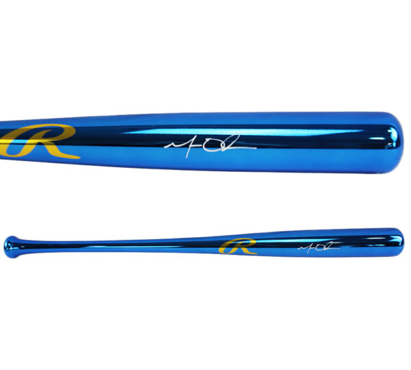 Matt Olson Signed Atlanta Braves Rawlings Blue Chrome MLB Bat