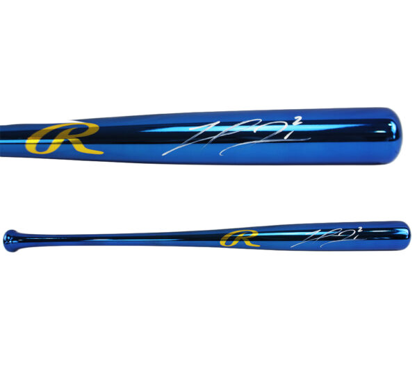 Michael Harris Signed Atlanta Braves Rawlings Blue Chrome MLB Bat