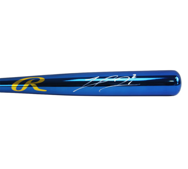 Michael Harris Signed Atlanta Braves Rawlings Blue Chrome MLB Bat - Image 2