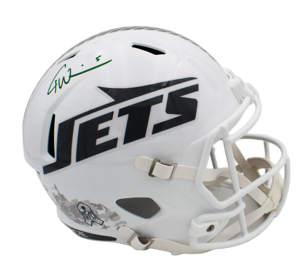 Garrett Wilson Signed New York Jets Speed Full Size Salute To Service 3 NFL Helmet - Image 2