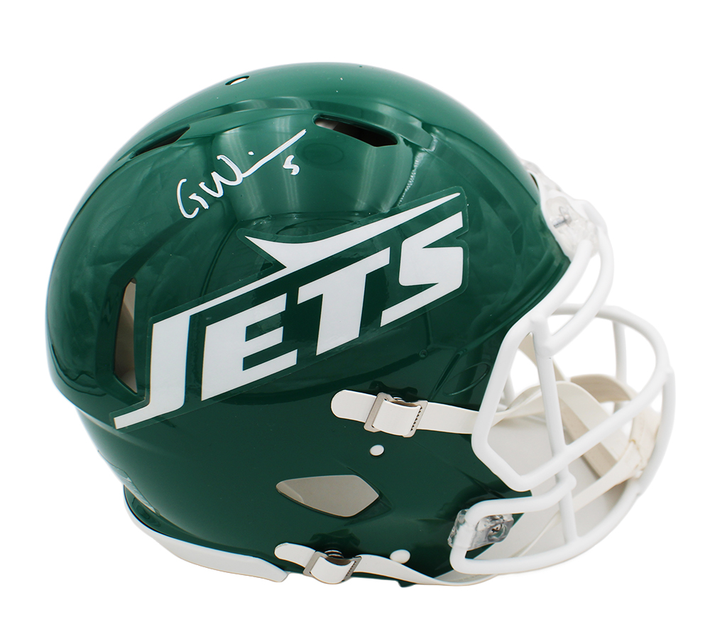 Garrett Wilson Signed New York Jets Speed Authentic Green Throwback 78-89 NFL Helmet