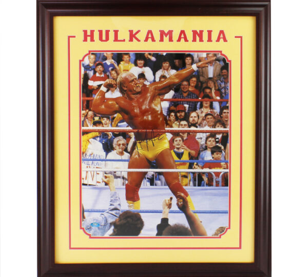 Hulk Hogan Signed Framed 16x20 Photo with Hulkamania Matte