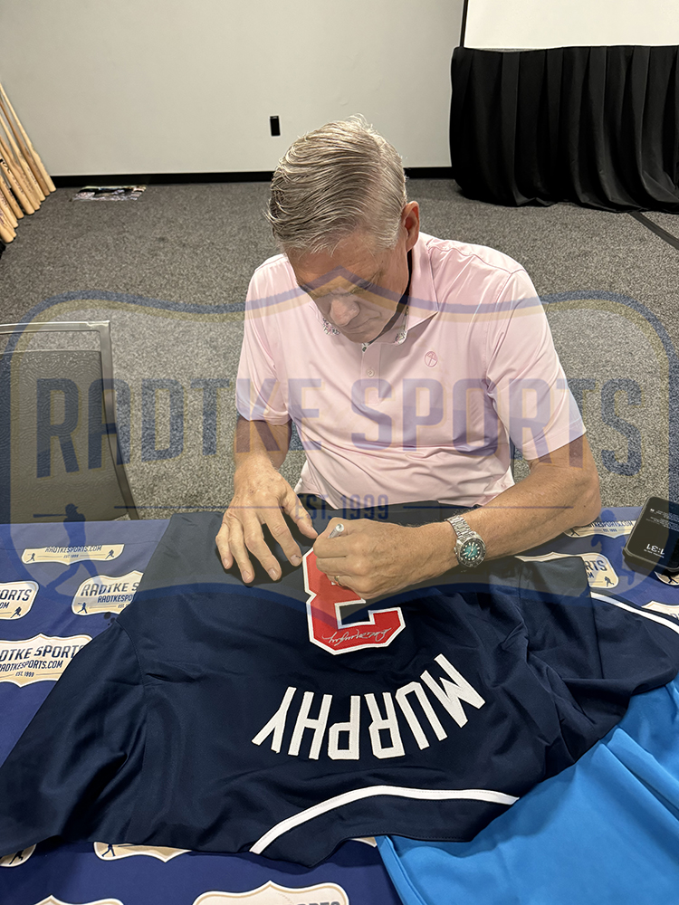 Dale Murphy Signed Atlanta Custom Modern Blue Jersey With "82, 83 NL MVP" Inscription - Image 4