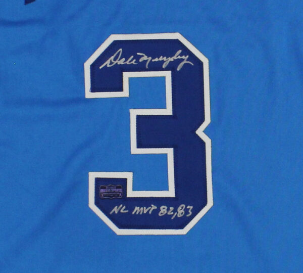Dale Murphy Signed Atlanta Braves Custom Blue MLB Jersey With "82, 83 NL MVP" - Image 2