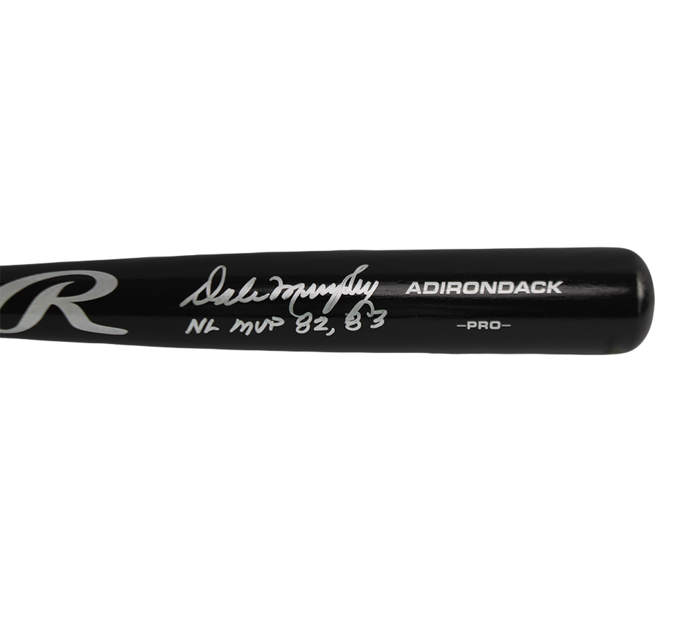 Dale Murphy Signed Atlanta Braves Adirondack Pro Black MLB Bat With "82, 83 NL MVP" Inscription - Image 2