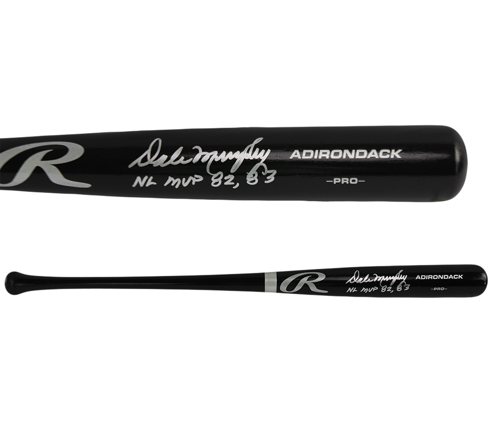 Dale Murphy Signed Atlanta Braves Adirondack Pro Black MLB Bat With "82, 83 NL MVP" Inscription