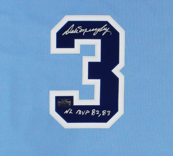 Dale Murphy Signed Atlanta Braves Nike Cooperstown Limited Throwback Blue MLB Jersey With "82, 83 NL MVP" Inscription - Image 2