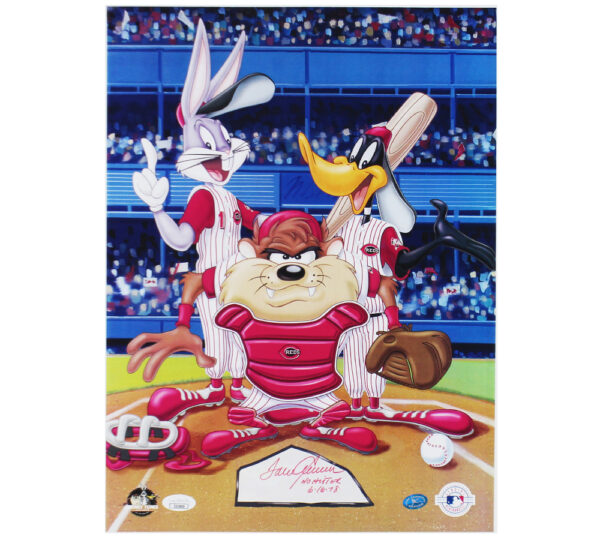 Tom Seaver Signed Cincinnati Reds Unframed 12x17 Looney Tunes MLB Photo with "No Hitter 6/16/78" Inscription