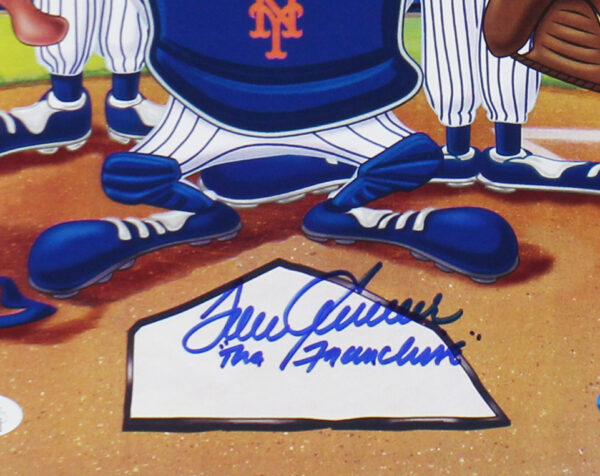 Tom Seaver Signed Cincinnati Reds Unframed 12x17 Looney Tunes MLB Photo with "The Franchise" Inscription - Image 2