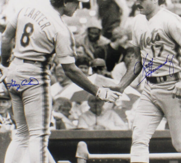 Gary Carter and Keith Hernandez Signed New York Mets Framed 16x20 Black & White MLB Photo - Image 2